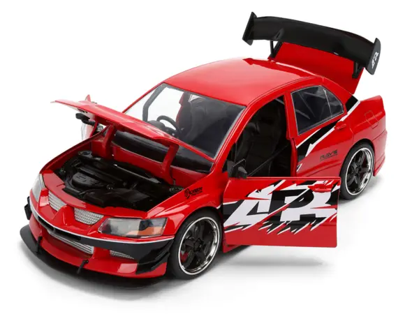 Sean's Mitsubishi Lancer Evolution IX RHD (Right Hand Drive) Red with Graphics "The Fast and the Furious: Tokyo Drift" (2006) Movie "Fast & Furious 25 Years" Series 1/24 Diecast Model Car by Jada #2