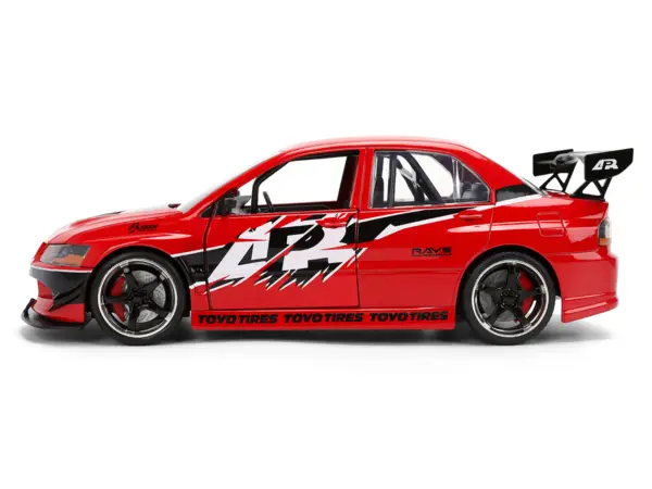 Sean's Mitsubishi Lancer Evolution IX RHD (Right Hand Drive) Red with Graphics "The Fast and the Furious: Tokyo Drift" (2006) Movie "Fast & Furious 25 Years" Series 1/24 Diecast Model Car by Jada #3