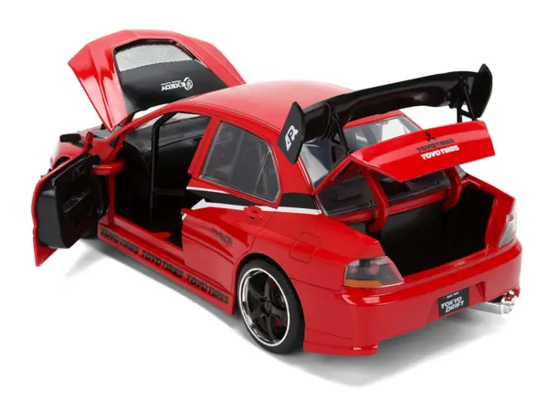Sean's Mitsubishi Lancer Evolution IX RHD (Right Hand Drive) Red with Graphics "The Fast and the Furious: Tokyo Drift" (2006) Movie "Fast & Furious 25 Years" Series 1/24 Diecast Model Car by Jada #4