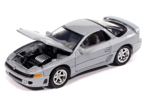 1993 Mitsubishi 3000GT VR-4 Zurich White Silver Metallic "Import Legends" Series 1/64 Diecast Model Car by Auto World #3