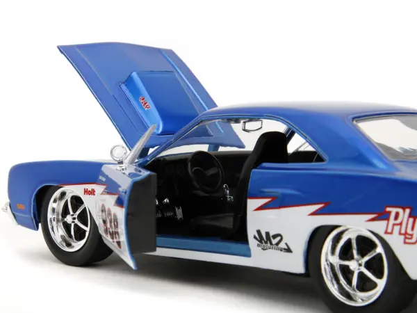 1970 Plymouth Road Runner #938 Candy Blue and White "Bigtime Muscle" Series 1/24 Diecast Model Car by Jada #3