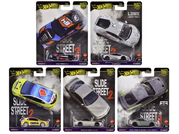 "Slide Street 2" 5 piece Set "Car Culture" 2024 Series H Diecast Model Cars by Hot Wheels #1