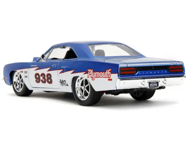 1970 Plymouth Road Runner #938 Candy Blue and White "Bigtime Muscle" Series 1/24 Diecast Model Car by Jada #5