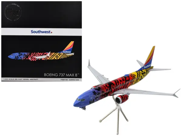 Boeing 737 MAX 8 Commercial Aircraft "Southwest Airlines - Imua One" (N8710M) Hawaiian Graphics "Gemini 200" Series 1/200 Diecast Model Airplane by GeminiJets #1
