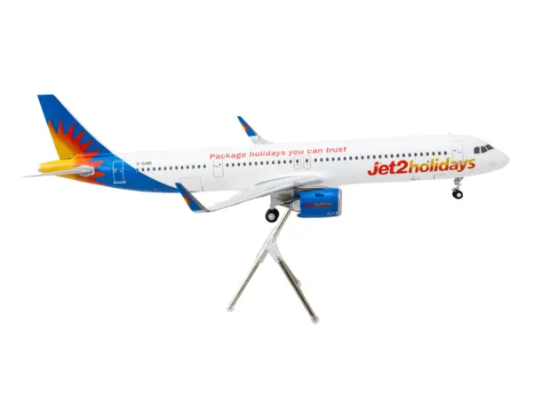 Airbus A321neo Commercial Aircraft "Jet2Holidays" (G-SUNB) White with Tail Graphics "Gemini 200" Series 1/200 Diecast Model Airplane by GeminiJets #3
