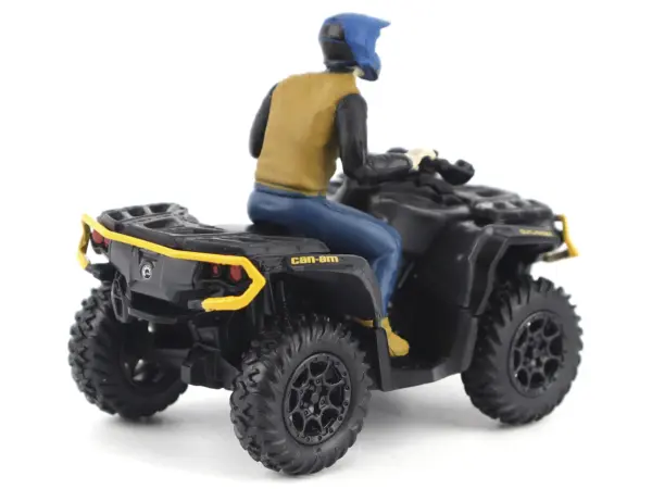 Can-Am Outlander XT-P 1000R ATV Iron Gray and Neo Yellow with Driver Figure 1/32 Diecast Model by BRP Models #3