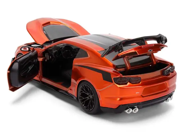 2024 Chevrolet Camaro ZL1 1LE Orange Metallic with Black Stripes "Bigtime Muscle" Series 1/24 Diecast Model Car by Jada #4