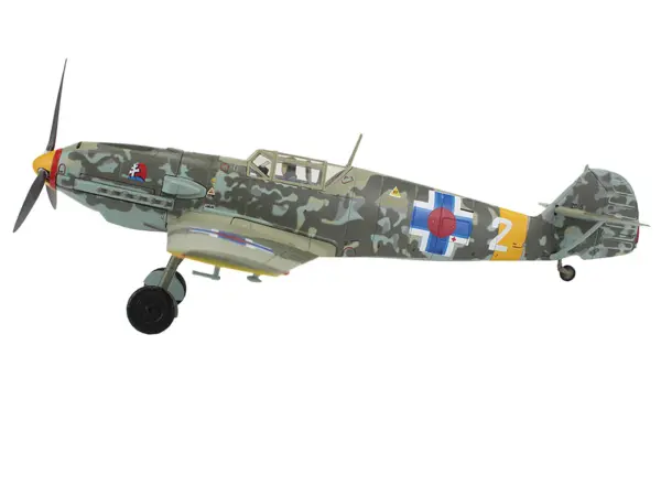 Messerschmitt Bf 109E-3 Fighter Aircraft "White 2 Jan Reznak 13.(slow)/JG 52 Kraznodar USSR" (1943) German Luftwaffe "Air Power Series" 1/48 Diecast Model by Hobby Master #2