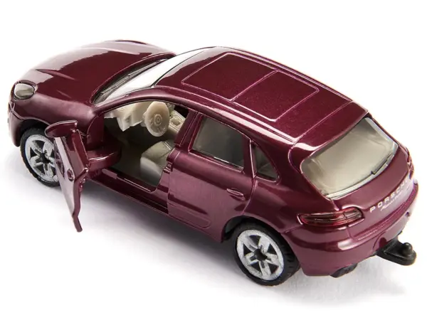 Porsche Macan Turbo Maroon Metallic and Dethleffs Exclusiv Emotion Caravan with Figures and Camp Accessories Set 1/55 Diecast Model by Siku #3