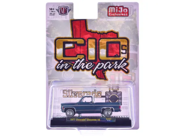 1977 Chevrolet Cheyenne 10 Pickup Truck Blue Metallic with White Top and Blue Interior Limited Edition to 7700 pieces Worldwide 1/64 Diecast Model Car by M2 Machines #3