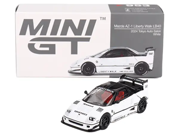 Mazda AZ-1 Liberty Walk LB40 RHD (Right Hand Drive) White with Black Top "2024 Tokyo Auto Salon" Limited Edition 1/64 Diecast Model Car by Mini GT #4