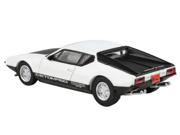 1972 De Tomaso Pantera White and Black 1/64 Diecast Model Car by Paragon Models #2