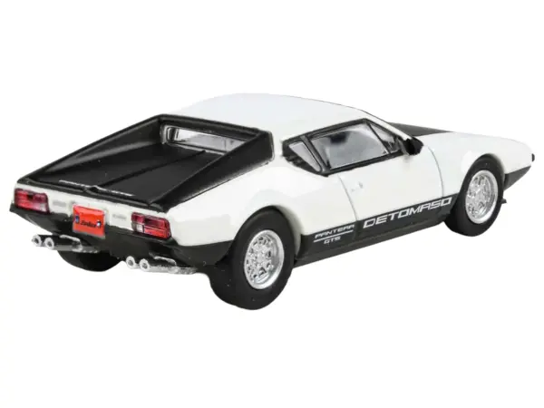 1972 De Tomaso Pantera White and Black 1/64 Diecast Model Car by Paragon Models #3