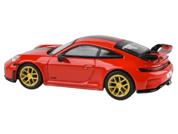 2025 Porsche 911 GT3 (992.2) Guards Red with Carbon Stripe and Gold Wheels 1/64 Diecast Model Car by Paragon Models #2