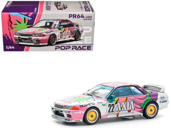GTR R32 RHD (Right Hand Drive) #22 Masahiko Kageyama - Kazuo Shimizu "Axia" Group A "Japanese Touring Car Championship" (1991) 1/64 Diecast Model Car by Pop Race #1
