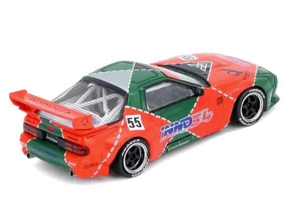 Mazda RX7 (FC3S) "Pandem Aero" RHD (Right Hand Drive) #55 Red and Green "Hong Kong Toycar Salon 2025 Event Edition" 1/64 Diecast Model Car by Inno Models #3