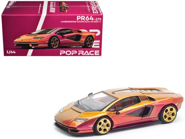 Lamborghini Countach LPI 800-4 Blu Hal Metallic 1/64 Diecast Model Car by Pop Race #1