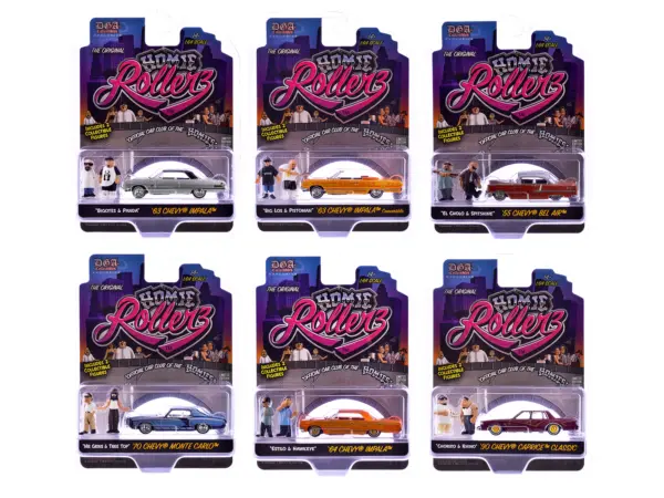 "Homie Rollerz" 2025 Series 1 Set of 6 Pieces Diecast Model Cars by Greenlight and DGA #1