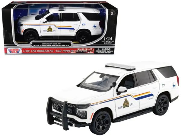 2025 Chevrolet Tahoe PPV with Light Bar "RCMP Royal Canadian Mounted Police" White "Law Enforcement and Public Service" Series 1/24 Diecast Model Car by Motormax #1