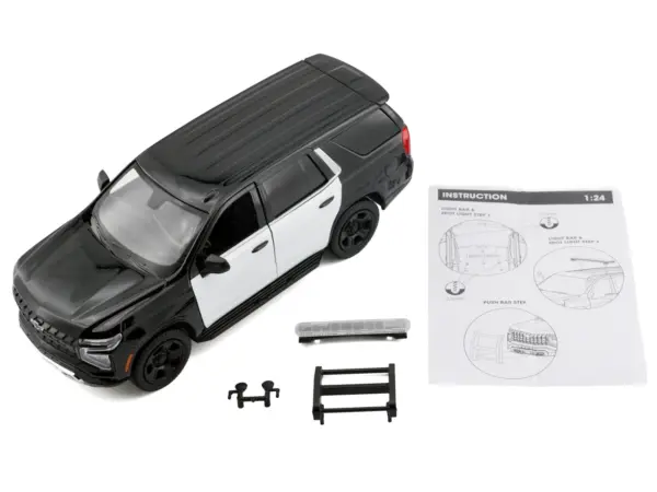 2025 Chevrolet Tahoe PPV Black and White "Custom Builder's Kit - Law Enforcement and Public Service" Series 1/24 Diecast Model Car by Motormax #2