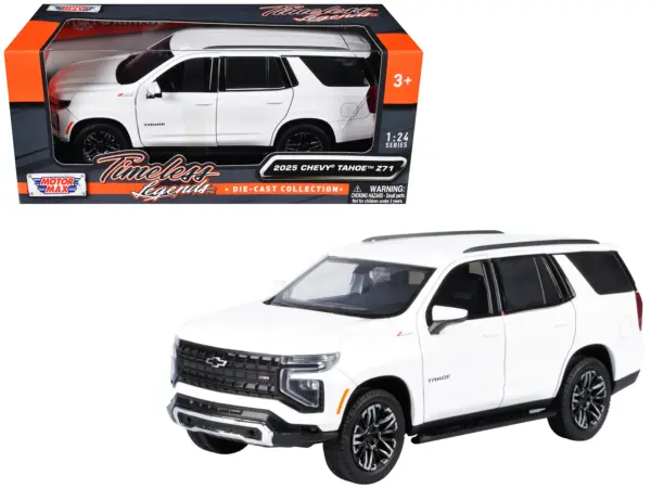 2025 Chevrolet Tahoe Z71 White "Timeless Legends" Series 1/24 Diecast Model Car by Motormax #1