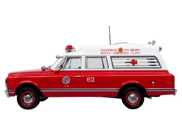 1969 Chevrolet C-10 Ambulance "Los Angeles City Fire Department" Red and White "5 Alarm" Series Limited Edition 1/50 Diecast Model by Iconic Replicas #2