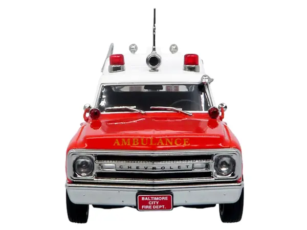 1969 Chevrolet C-10 Ambulance "Baltimore City Fire Department" White and Red "5 Alarm" Series Limited Edition 1/50 Diecast Model by Iconic Replicas #4