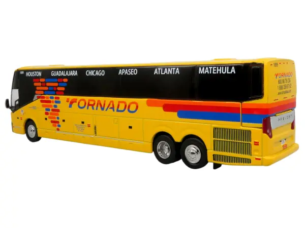 Prevost H3-45 Coach Bus "Tornado Bus Company" Yellow with Graphics Limited Edition 1/87 (HO) Diecast Model by Iconic Replicas #3