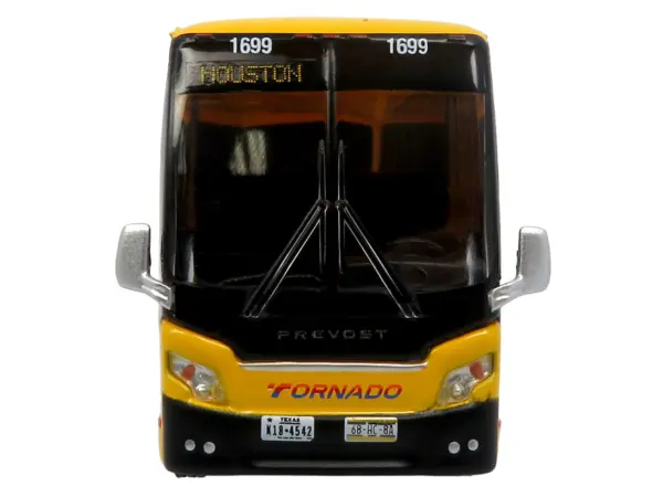 Prevost H3-45 Coach Bus "Tornado Bus Company" Yellow with Graphics Limited Edition 1/87 (HO) Diecast Model by Iconic Replicas #4