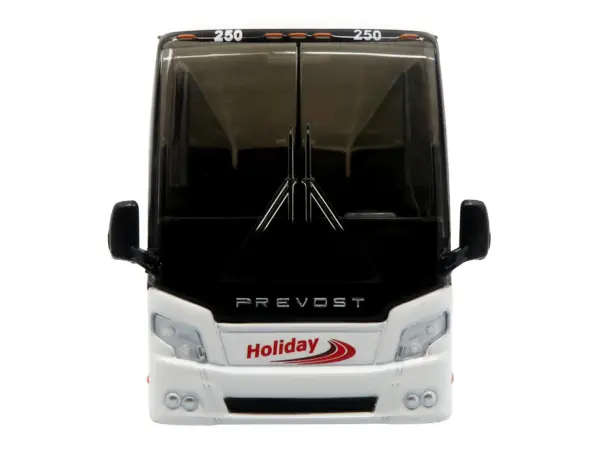 Prevost H3-45 Coach Bus "Holiday Tours" White with Red Graphics Limited Edition 1/64 Diecast Model by Iconic Replicas #4