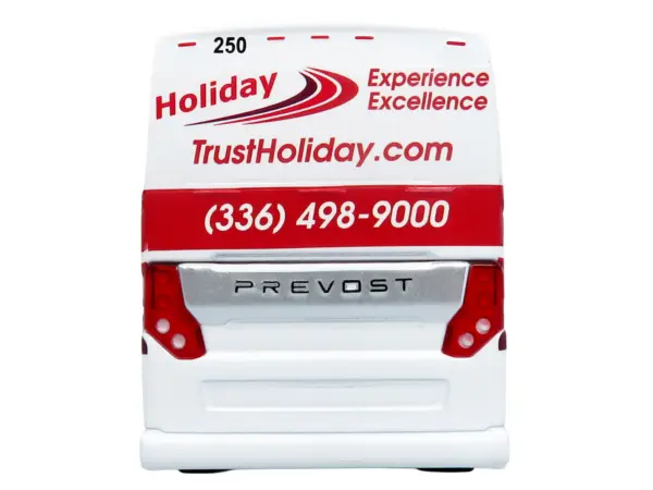 Prevost H3-45 Coach Bus "Holiday Tours" White with Red Graphics Limited Edition 1/64 Diecast Model by Iconic Replicas #5