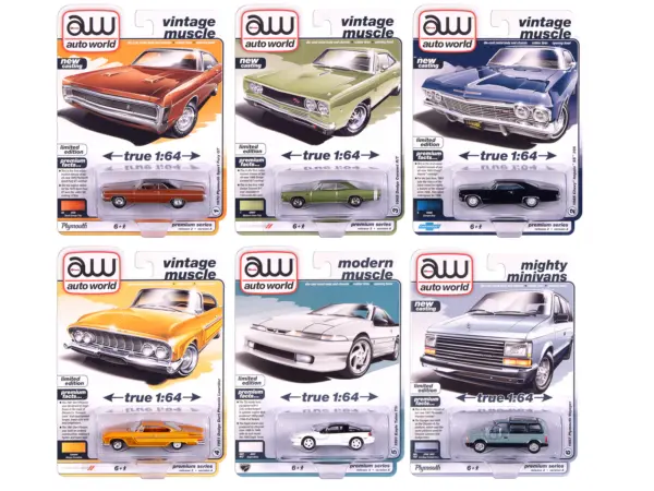 Auto World Premium 2025 Release 2 Set A of 6 pieces 1/64 Diecast Model Cars by Auto World #1