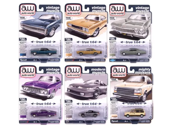 Auto World Premium 2025 Release 2 Set B of 6 pieces 1/64 Diecast Model Cars by Auto World #1