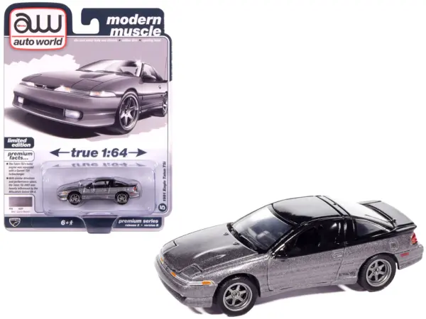 1991 Eagle Talon TSi Medium Quartz Metallic with Black Top "Modern Muscle" Series 1/64 Diecast Model Car by Auto World #1