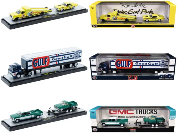 Auto Haulers Set of 3 Trucks Release 88 Limited Edition to 9600 pieces Worldwide 1/64 Diecast Models by M2 Machines #1
