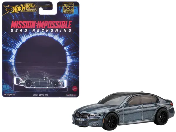 2021 BMW M5 Gray Metallic with Black Top "Mission: Impossible – Dead Reckoning" (2023) Movie "Pop Culture" Series Diecast Model Car by Hot Wheels #1