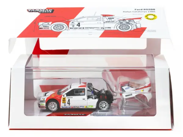 Ford RS200 #4 Antonio Zanini - Josep Autet "Rallye Catalunya" (1986) "Hobby64+" Series 1/64 Diecast Model Car by Tarmac Works #3