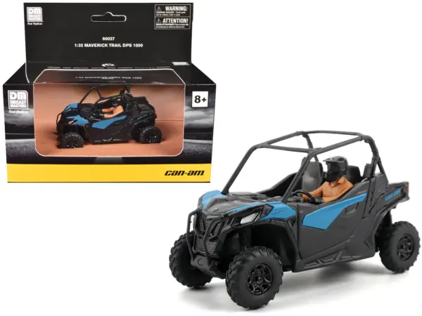 Can-Am Maverick Trail DPS 1000 Blue and Black with Driver Figure 1/32 Diecast Model by BRP Models #1
