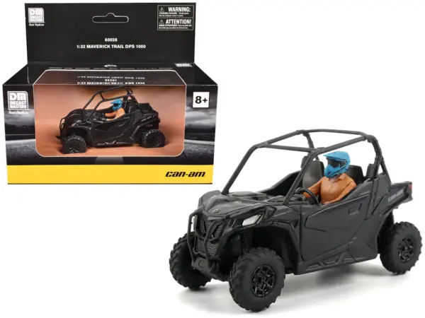 Can-Am Maverick Trail DPS 1000 Matt Black with Driver Figure 1/32 Diecast Model by BRP Models #1