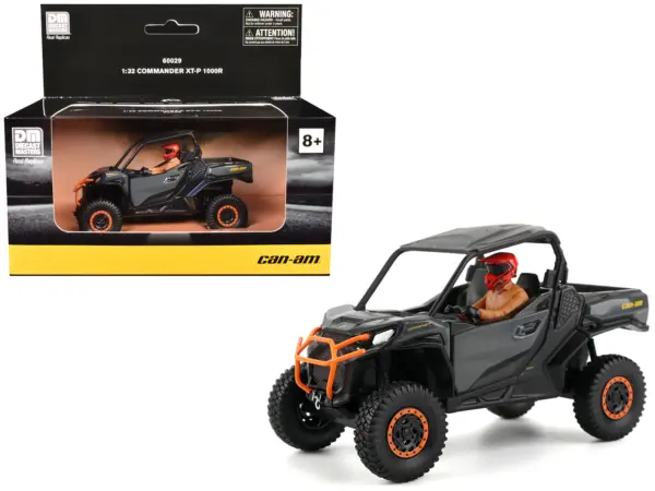 Can-Am Commander XT-P 1000R Gray and Orange with Driver Figure 1/32 Diecast Model by BRP Models #1