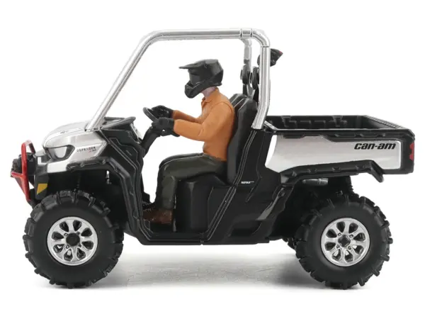 Can-Am Defender XMR Silver Metallic and Black with Driver Figure 1/32 Diecast Model by BRP Models #2