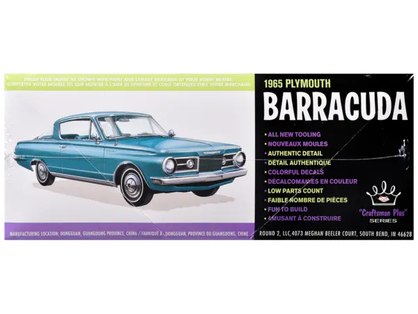 Skill 2 Model Kit 1965 Plymouth Barracuda "Craftsman Plus" Series 1/25 Scale Model by AMT #3
