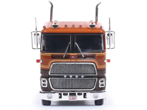 1976 Ford CL 9000 Truck Tractor Brown Two-Tone with Graphics 1/64 Diecast Model by IXO Models #4
