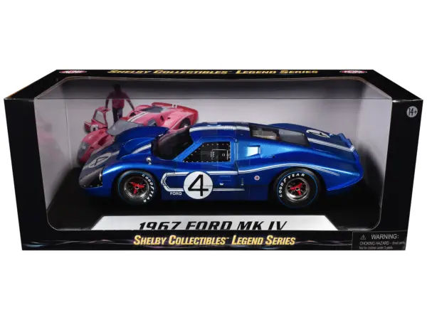 Ford GT MK IV #4 Blue L. Ruby - D. Hulme 24 Hours of Le Mans (1967) 1/18 Diecast Model Car by Shelby Collectibles #3