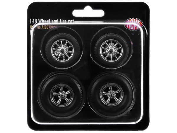 "Drag" Wheel and Tire Set of 4 pieces from "1957 Chevrolet 150 Gasser 'High Roller'" for 1/18 Scale Models by ACME #3