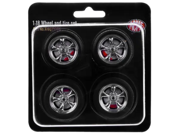 "Torque Thrust" Wheel and Tire Set of 4 pieces from "1967 Chevrolet C-10 Custom Pickup Truck" for 1/18 Scale Models by ACME #3