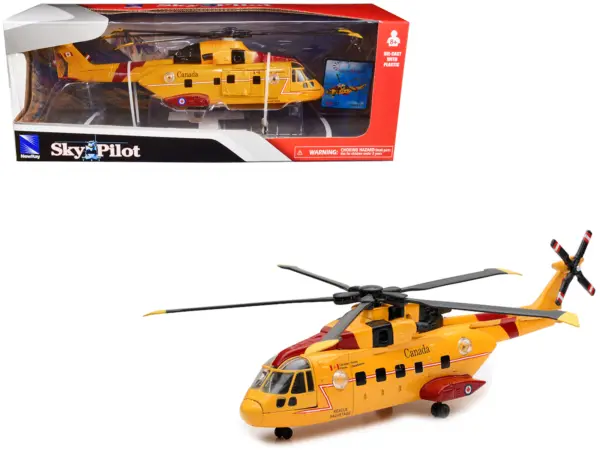 AgustaWestland AW101 (EH101) Helicopter Yellow "Canada Forces Search & Rescue" "Sky Pilot" Series 1/72 Diecast Model by New Ray #1