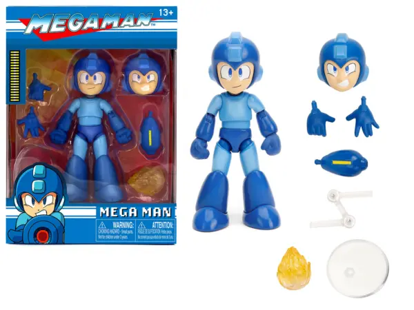 Mega Man 4.5" Moveable Figure with Accessories and Alternate Head and Hands "Mega Man" (1987) Video Game model by Jada #1