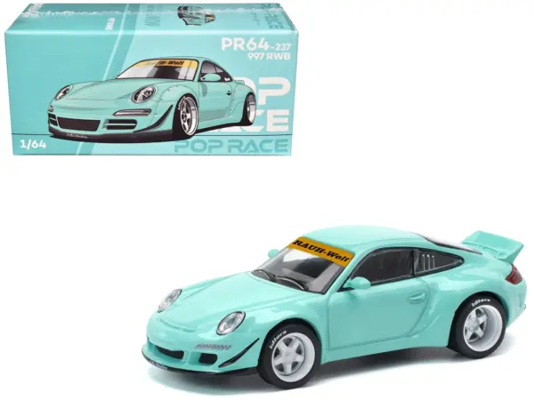 997 RWB Light Blue 1/64 Diecast Model Car by Pop Race #1