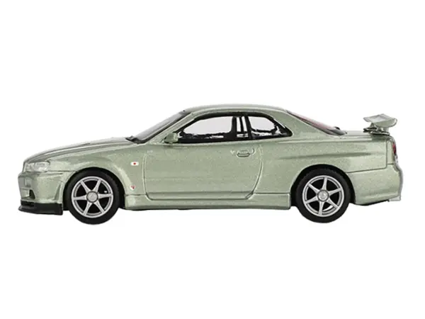 Nissan Skyline GT-R (R34) V-Spec II Nur RHD (Right Hand Drive) Millenium Jade Metallic Limited Edition 1/64 Diecast Model Car by Mini GT #2